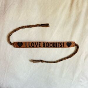 Brown and Black Bracelet - Prevention is the Cure - I Love Boobies!